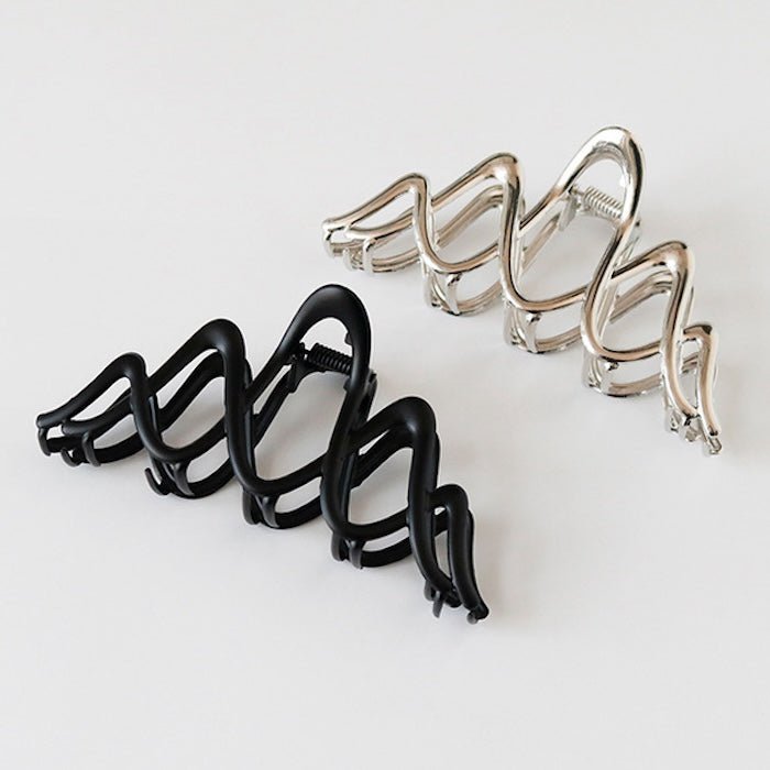 Sculptural Double Wave Large Claw Hair Clip