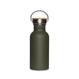 Rustfrit stål drikkeflaske bambus låg 500 ml stål Grøn