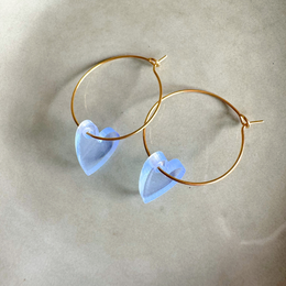 Pendientes aros lume encantos | Corazón neón azul