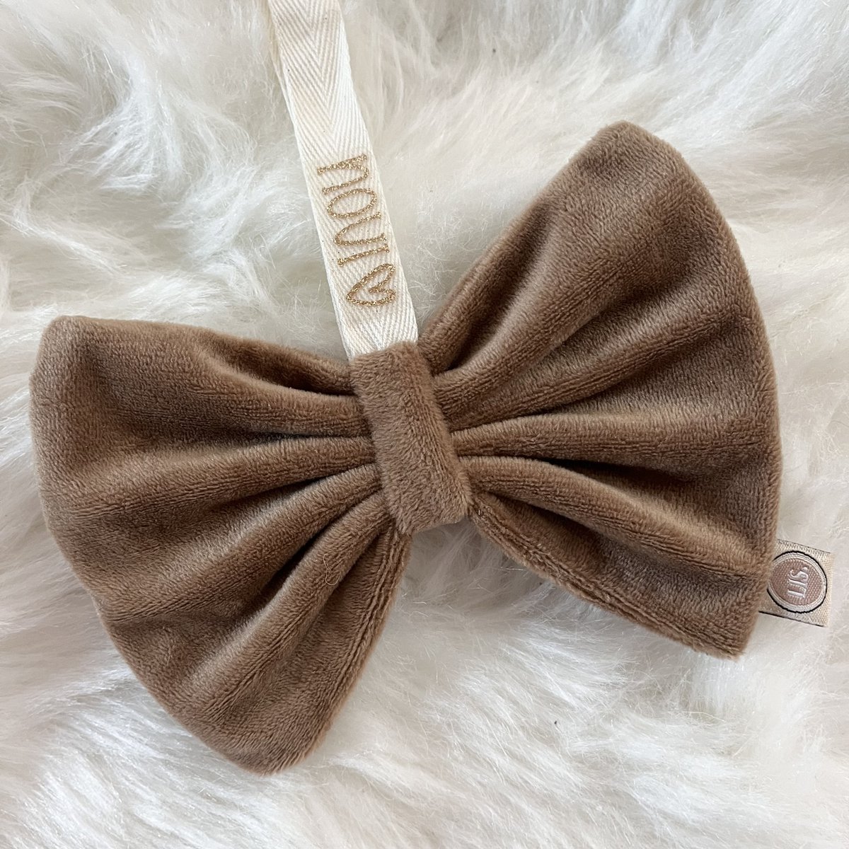 Noeud attache tétine - taupe