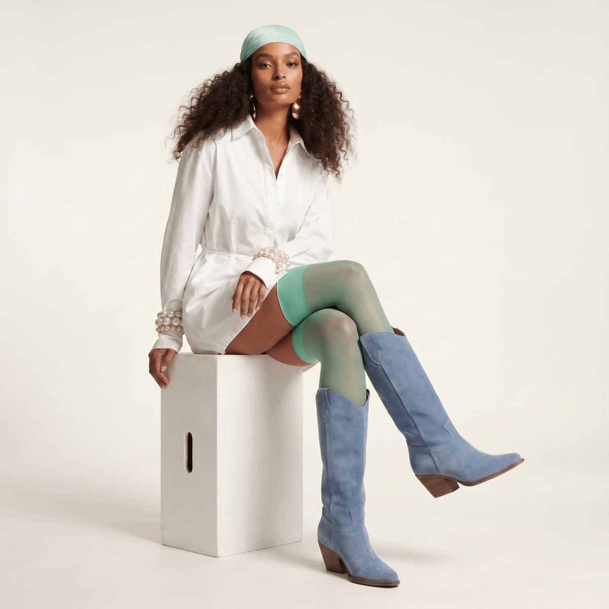 Noa Blue Jeans Texan Boots