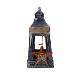 Blue ceramic marine candle holder h 35x16x16 cm