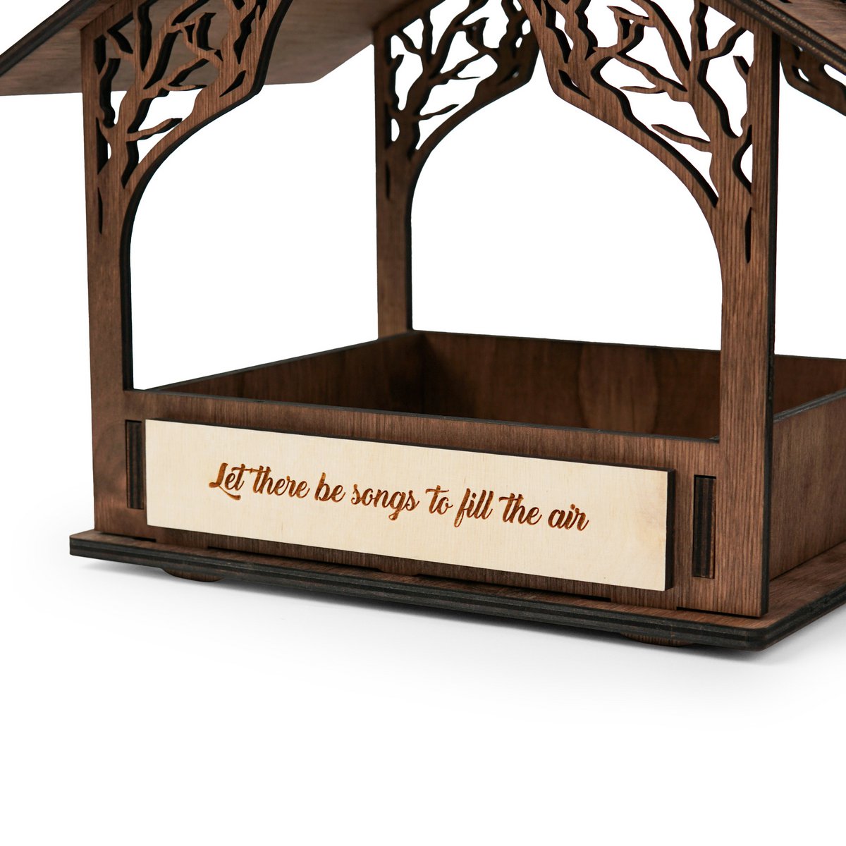 Handmade Wooden Bird Feeder, Outdoor Decor for Gardens, Patios, and Yards