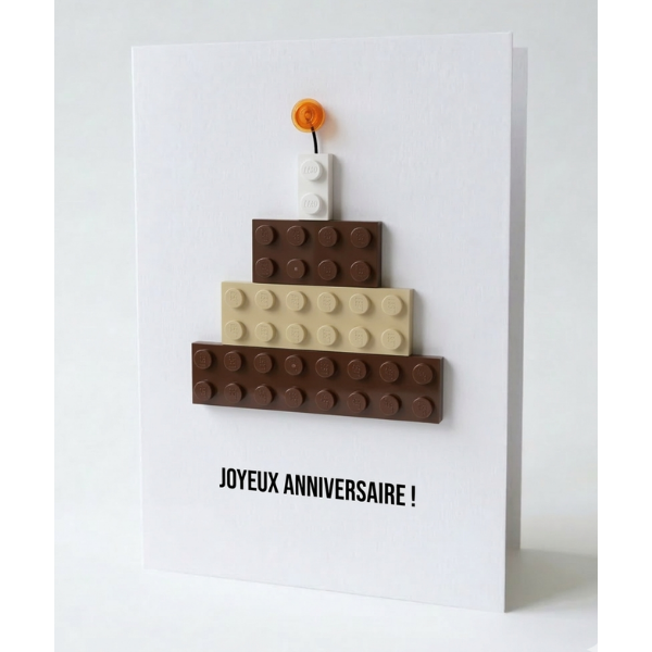 Fødselsdagskage postkort – byggeklods LEGO