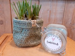 SIZO Knitted Paper Bag Olive z wodoodporną biodegradowalną wyściółką