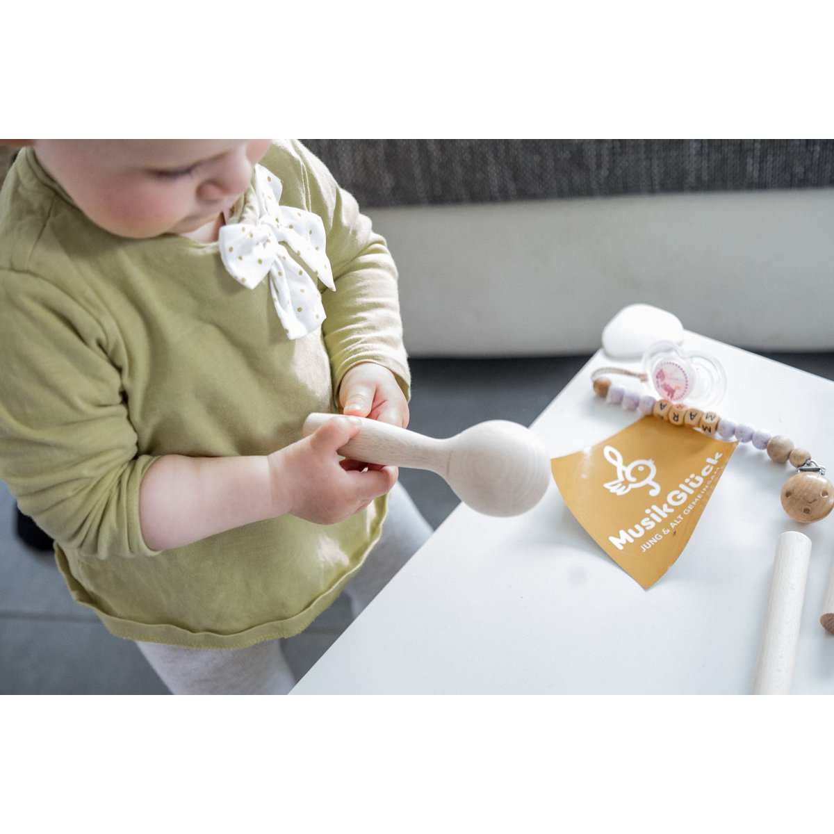 Hochet Maracas | Hochet bébé en bois régional | Jouets pour bébés et jouets musicaux | instrument de musique | Hochet en bois à partir de 1 an | 100% fabriqué en Allemagne