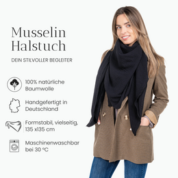 Black muslin scarf
