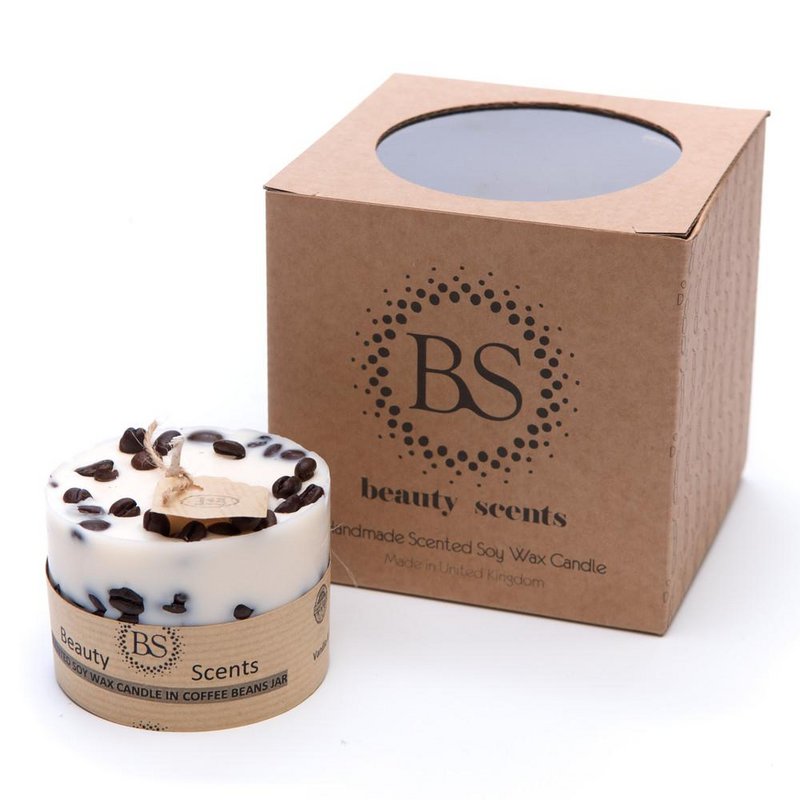 Petite bougie de soja parfumée aux grains de café