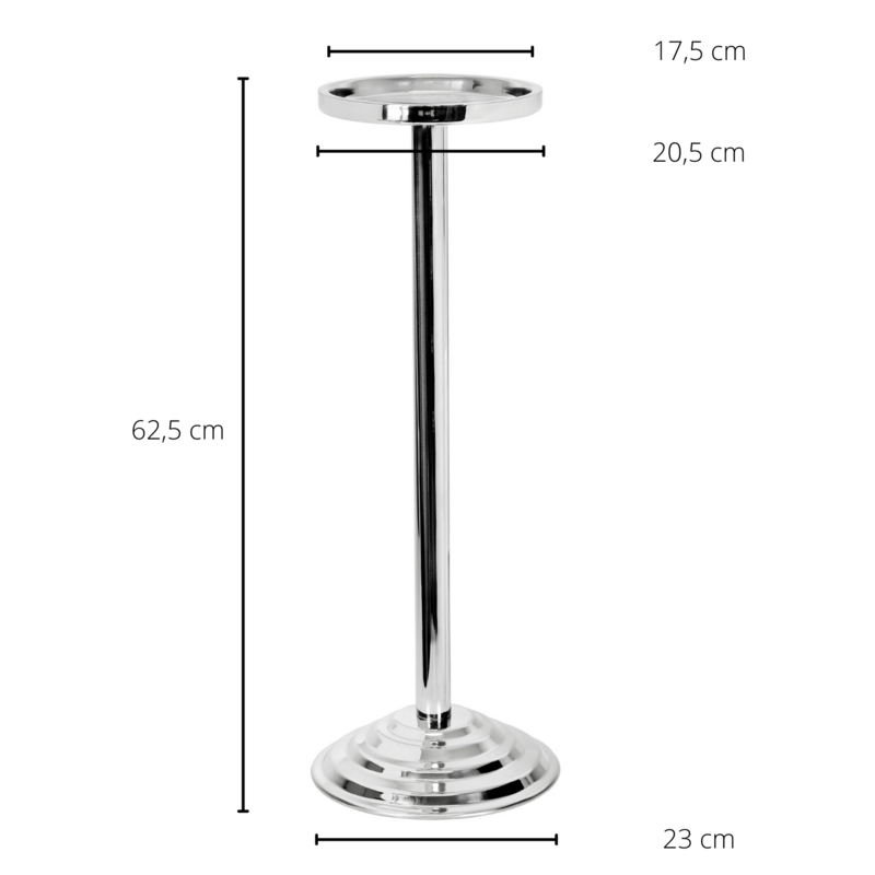 Support pour glacière à champagne EDZARD, support Olbia pour glacière, acier inoxydable brillant, hauteur 62