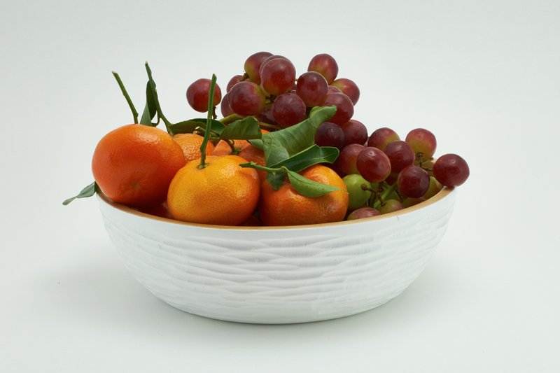 Wooden bowl - fruit bowl - salad bowl - model Carved Low - white - different sizes