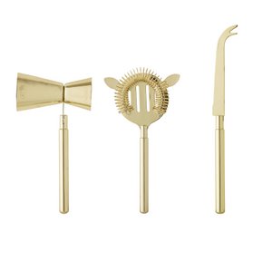 Cocktailbarset, goud, roestvrij staal