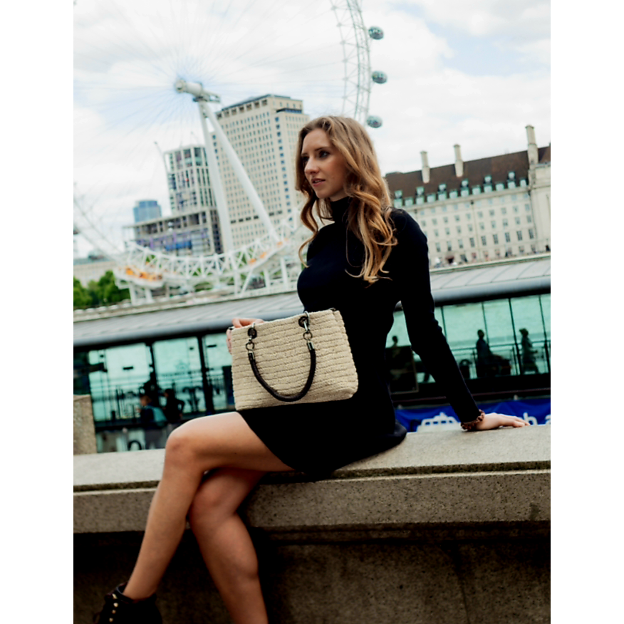 SEABREEZE TOTE raffiabastgrijs