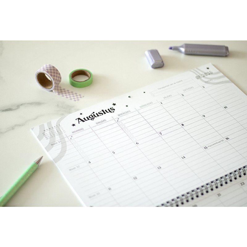 LUNA Family Planner 2025 // XL Monthly Calendar Family Planner Six Persons