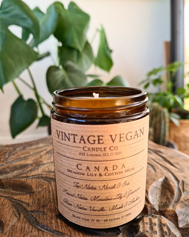 Canadian Meadow Lily & Cotton Musk Vintage Vegan Travel Candle