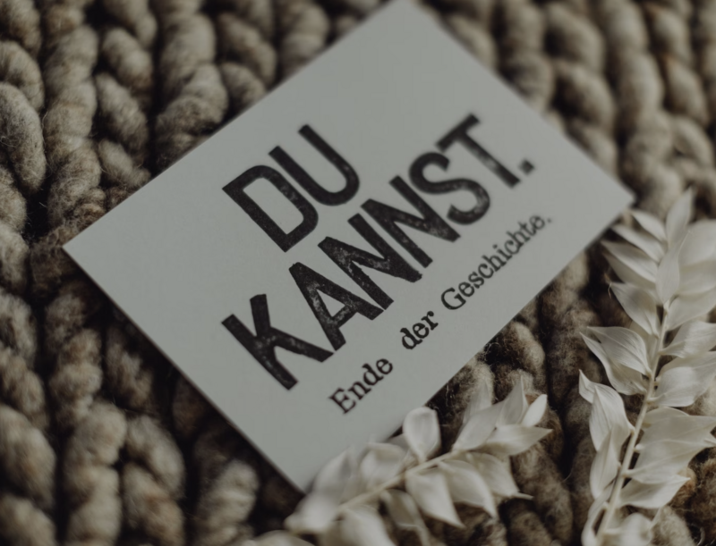 Stemplet postkort "Du kannst"