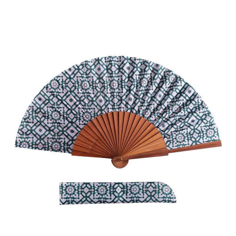 Moorish Arabesque Satin Hand Fan Karima 23 cm