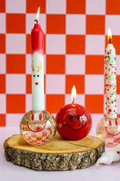 Candlestick Happy Hot Pink