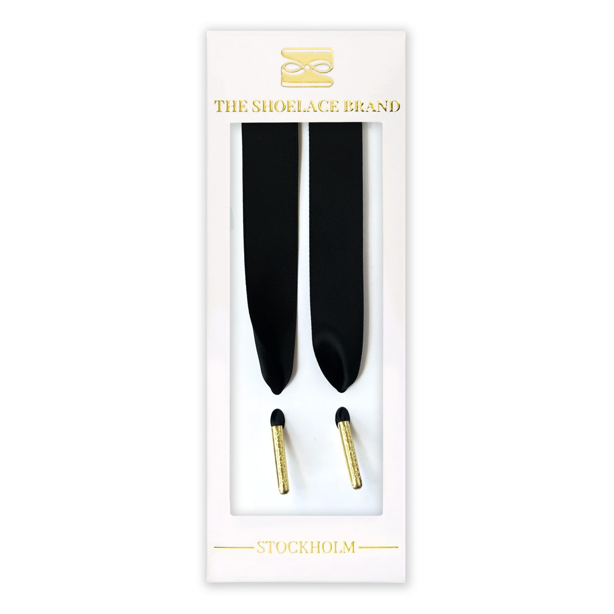 Black Silk Goldtip Skosnören