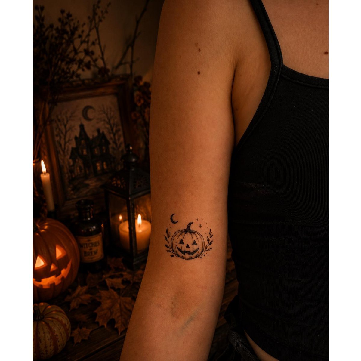 Tatuaje temporal: Calabaza de Halloween x5