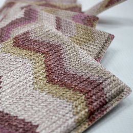 Glass coasters set of 6 zigzag pattern pink coasters