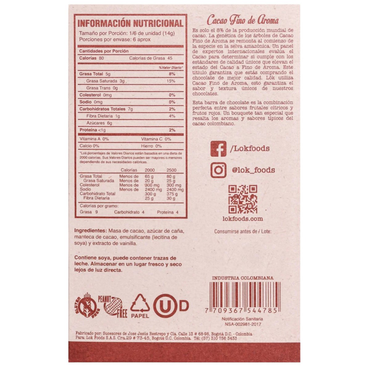 Dark Chocolate Bar | 60% Cacao | 85g