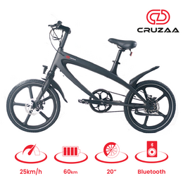 Bicicleta eléctrica con pedaleo asistido Cruzaa Bluetooth Carbon Black