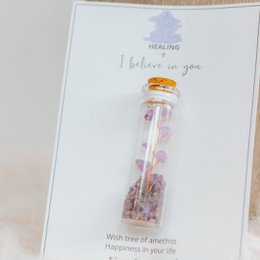 Wish bottle healing card amethyst