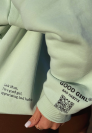 Hoodie mit Reißverschluss "GGBH" - Beige