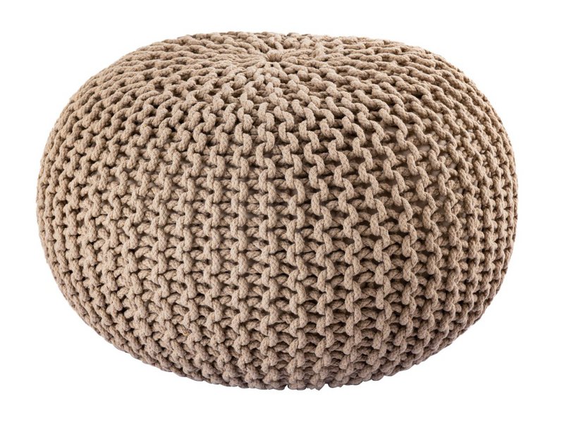 Pouf Ø 55 H 37 H 37 Strickhocker Sitzpouf Bodenkissen nachhaltig