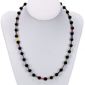 Rod chain black lava 6mm, colorful