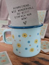 Emaillebecher Lieb Dich mint