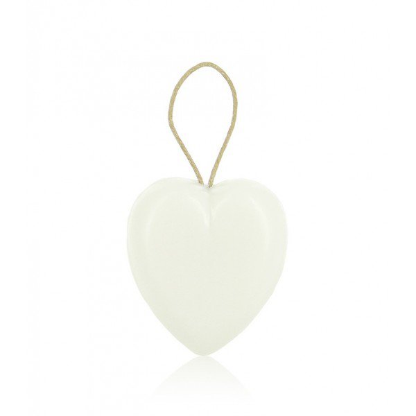 Soap heart on rope white 95g.