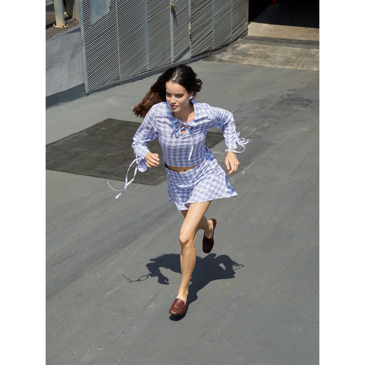 Chemise bleue à carreaux Commute