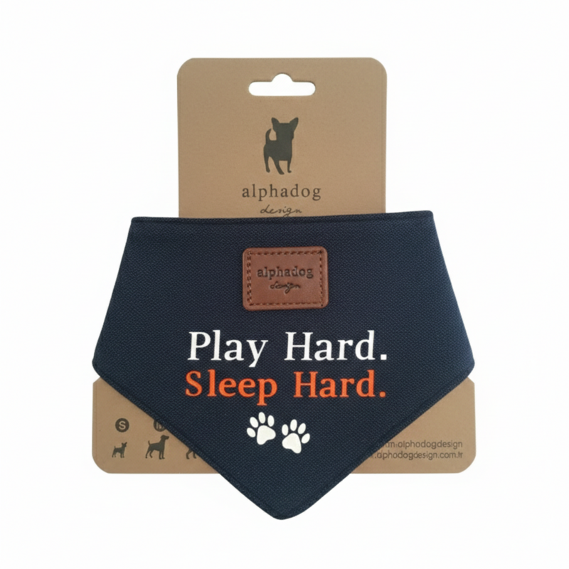 Kolekcja bawełnianych bandan dla psów Alpha „Play Hard” Play Denim