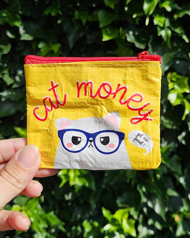 Mini portefeuille Cat argent à partir de plastique recyclé