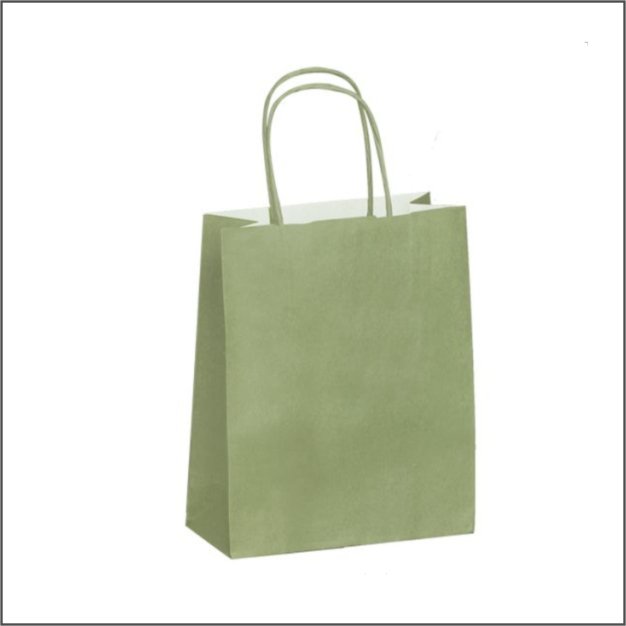Paper bag M - Olive green (100 pieces)