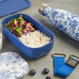 Combo Lunchbox + izolowana butelka 500 ml - Toile de Jouy -