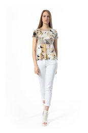 Top con estampado geométrico de manga corta
