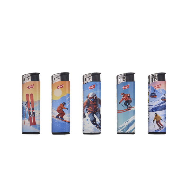 Briquet Électronique PROF Fix Flame Motif Ski