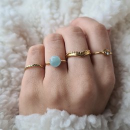 Ring Amazoniet Goud - Balance Story