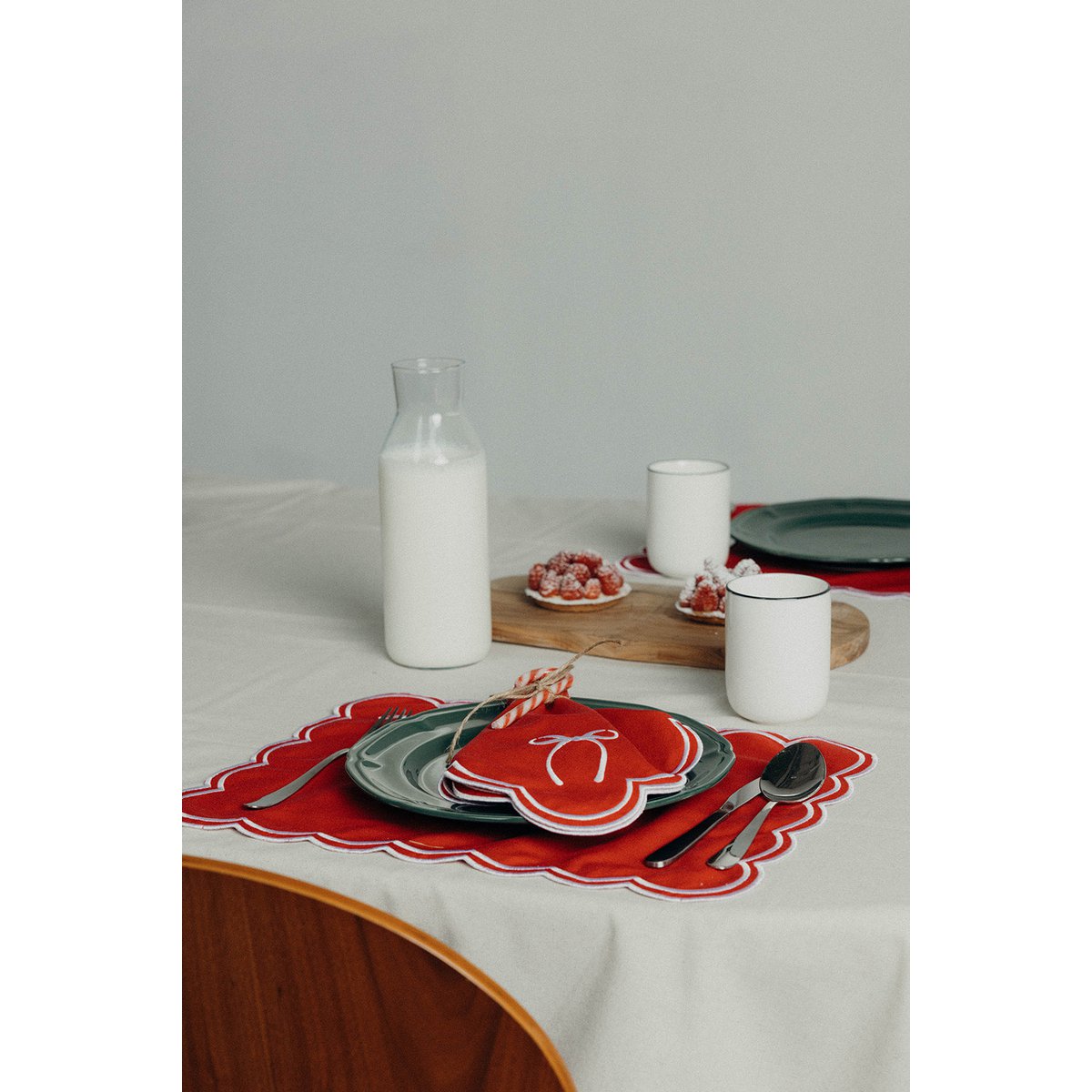 Rosie Scallop napkins with bow (set of 2)