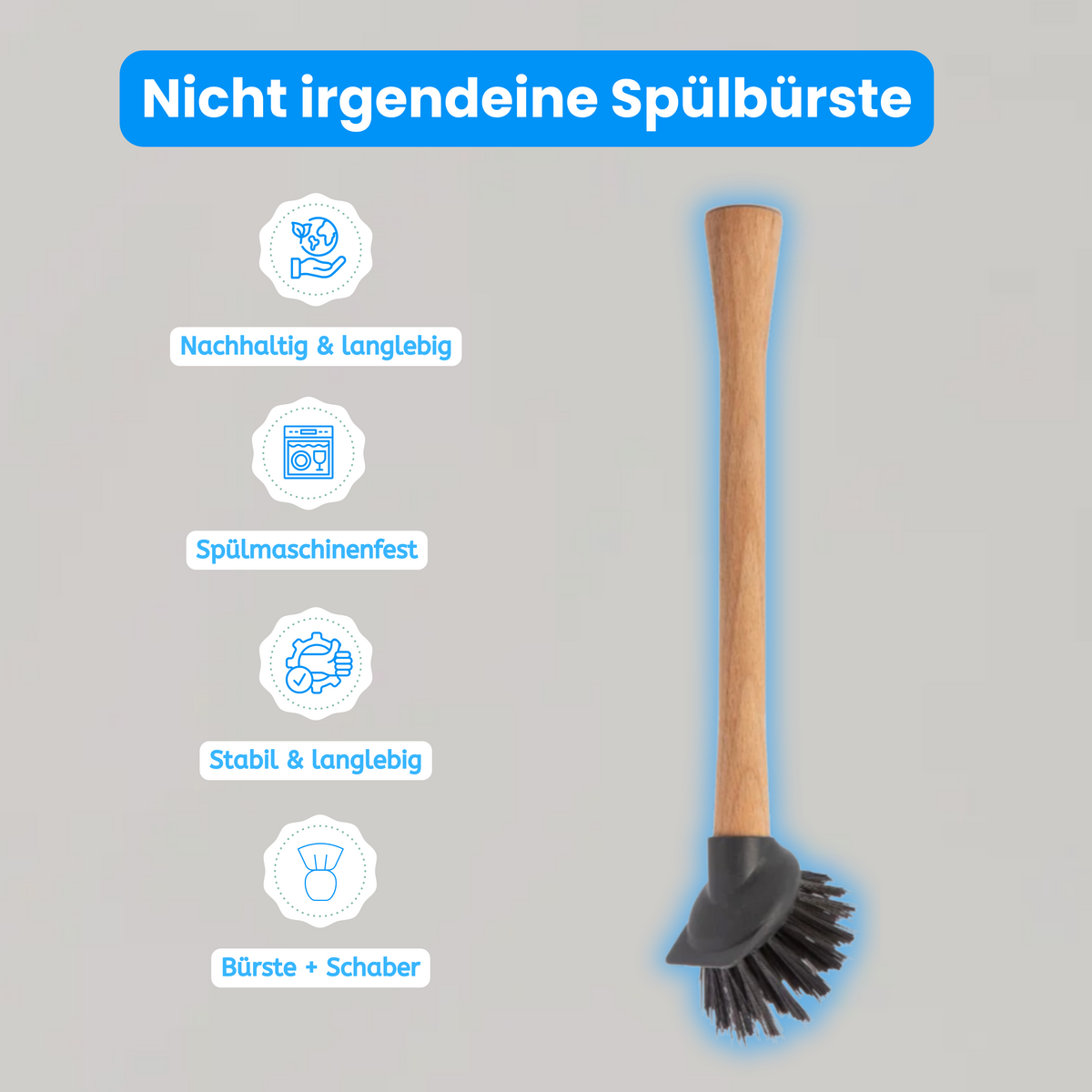 Set risparmio: spazzola per lavastoviglie DISHA + testina di ricambio