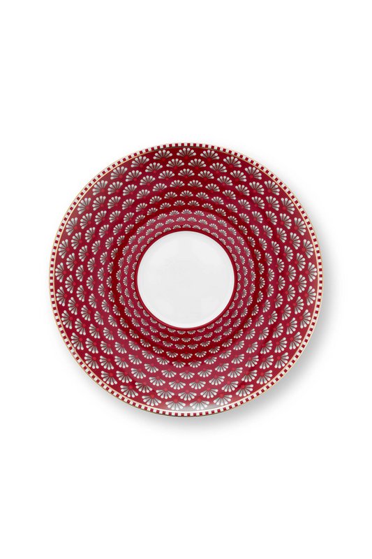 Cup and Saucer Blooming Tales Fantasy Dark Red