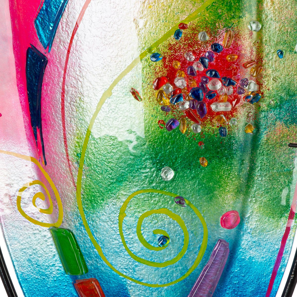 Vase oval Cool blau; pink H. 49 cm, VE 1