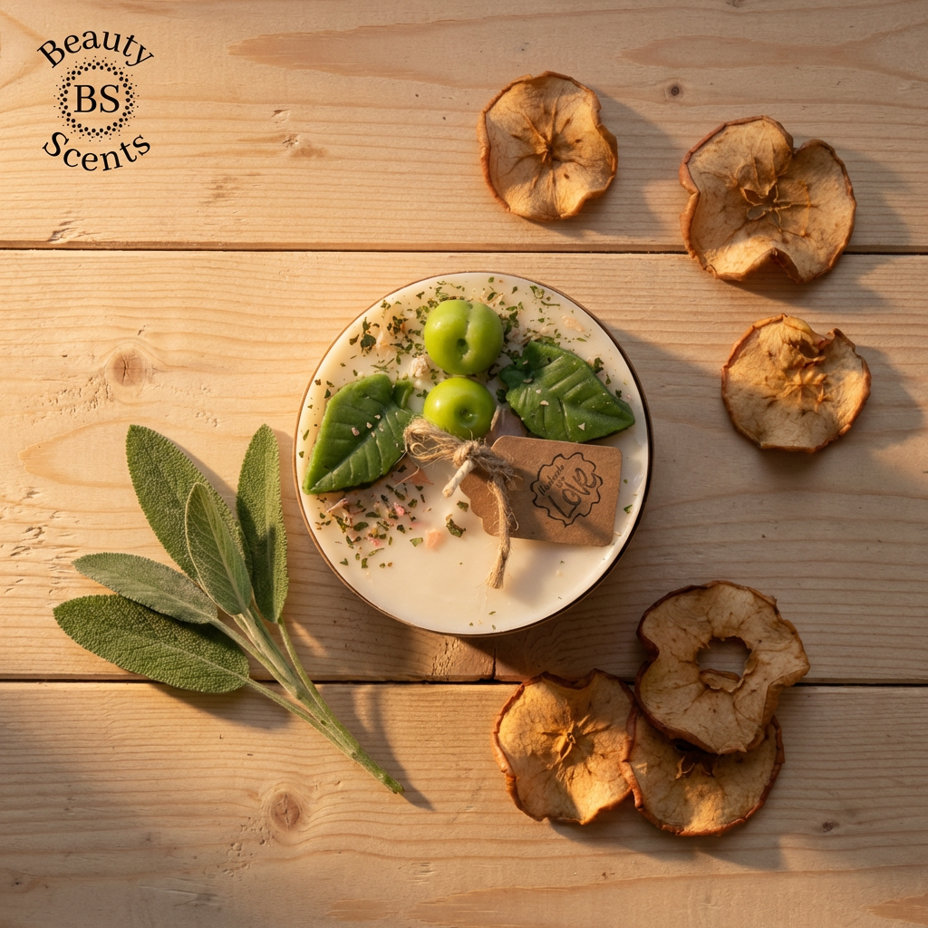 Vela pequeña con manzanas, caja de 6