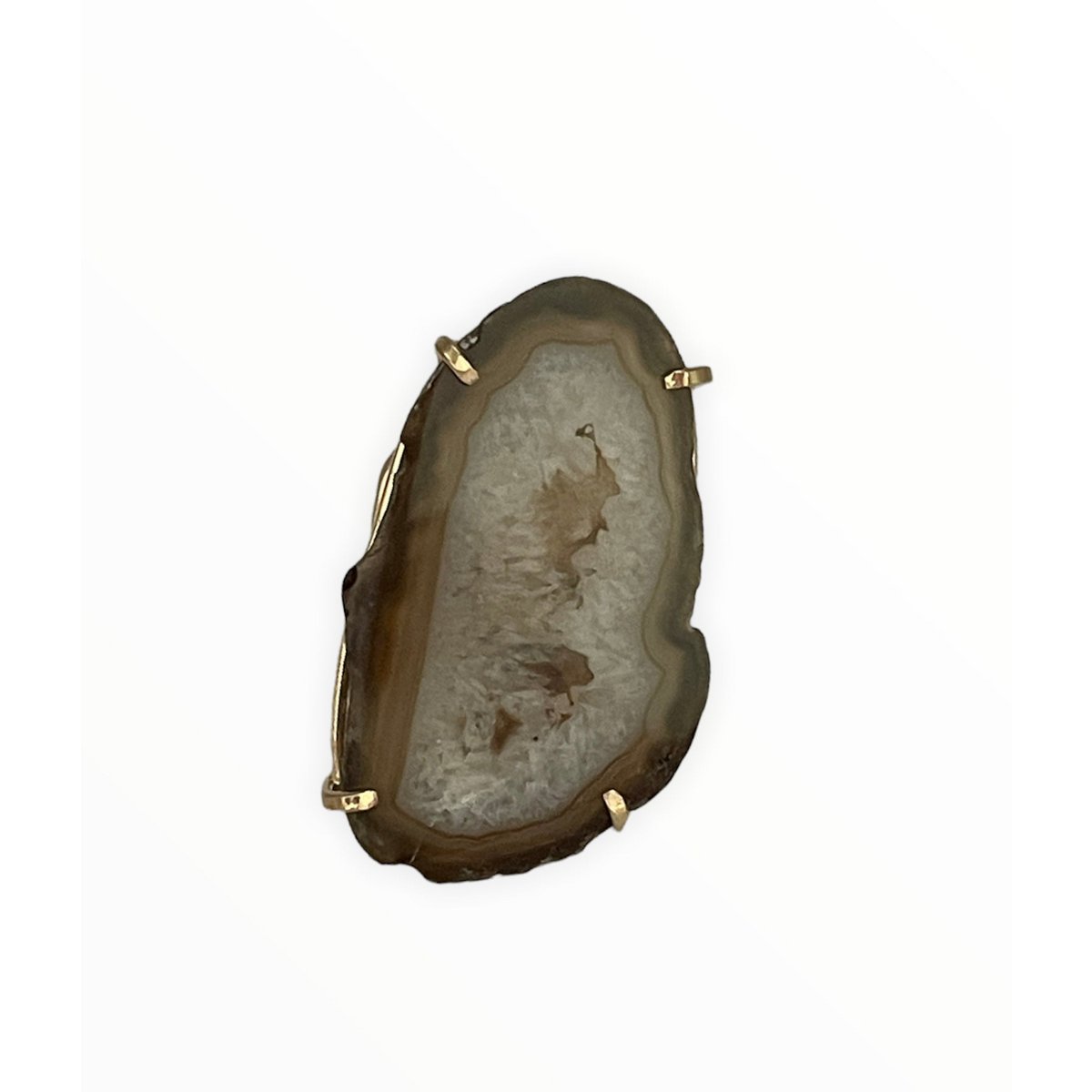 Bague Saudade Agate Marron Naturelle
