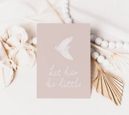 Poster di colombe, poster di colomba della pace, Lascia che sia piccola citazione poster kinderkamer, poster vogel, stampa per ragazze, poster della stanza delle ragazze rosa, poster dell'asilo nido per ragazze