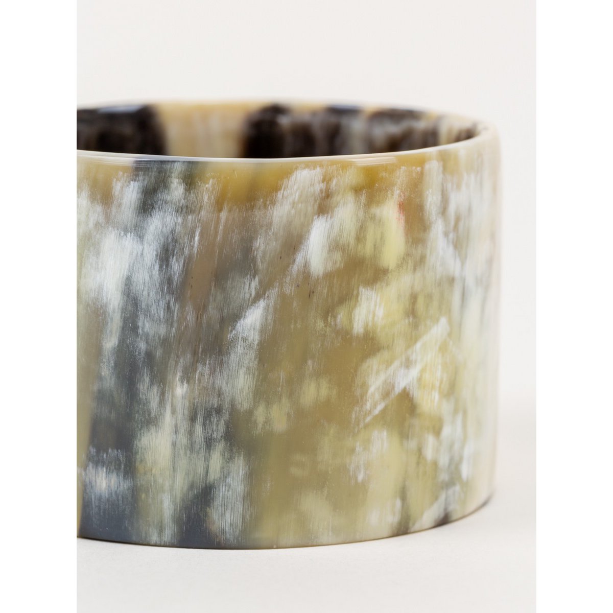 Broad marbled black horn bracelet 