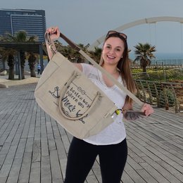 Sunsa Damen große Handtasche. XXL Tasche aus Canvas und Leder. Strandtasche/Weekender in Maritim-Motiv.
