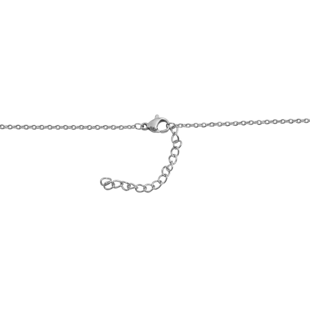 Accent ankerketting met kruishanger, roestvrij staal, 43+5 cm, zilver/zwart
